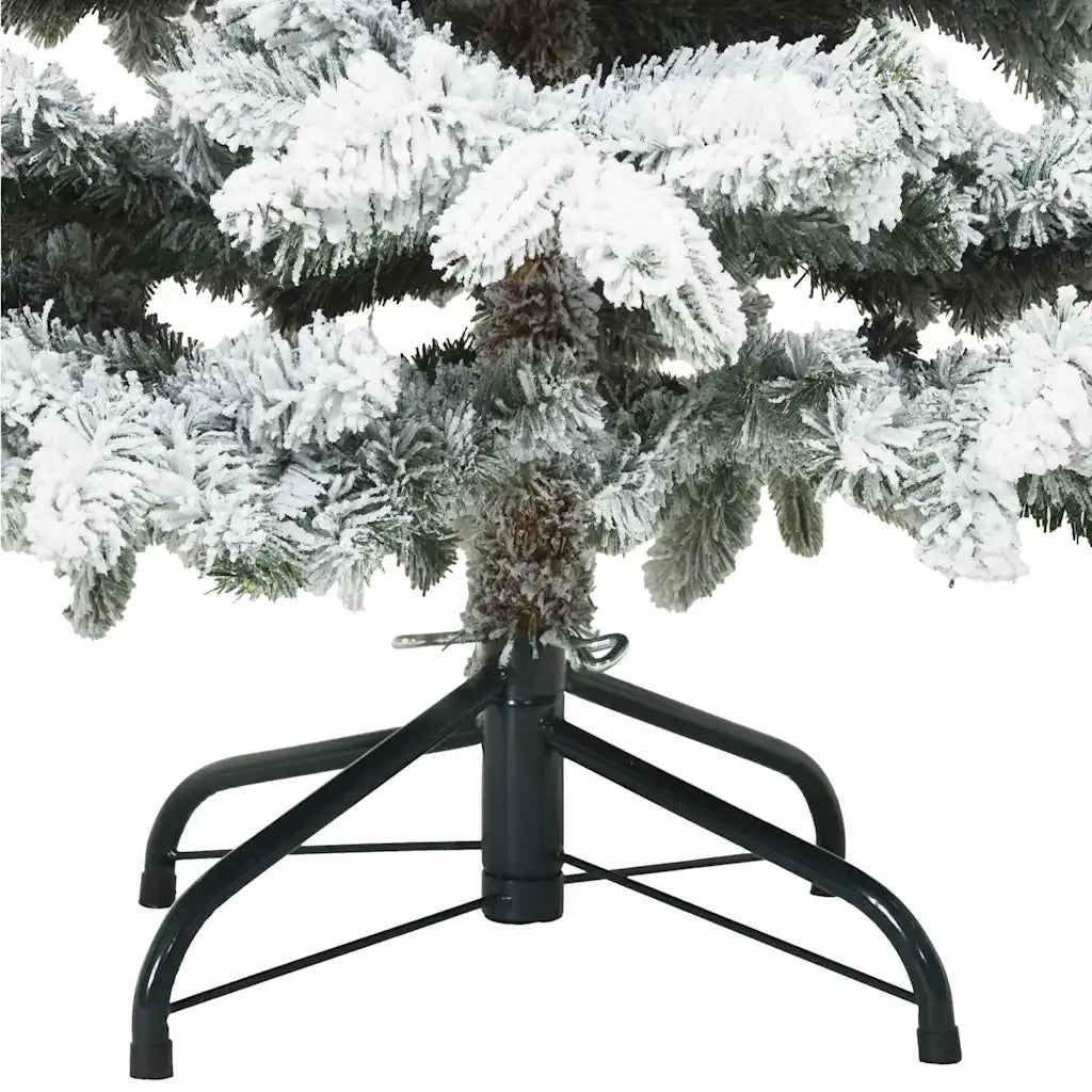 Albero di Natale Artificiale-Albero Natalizio Snodato Foderato di Neve Bianco 223995