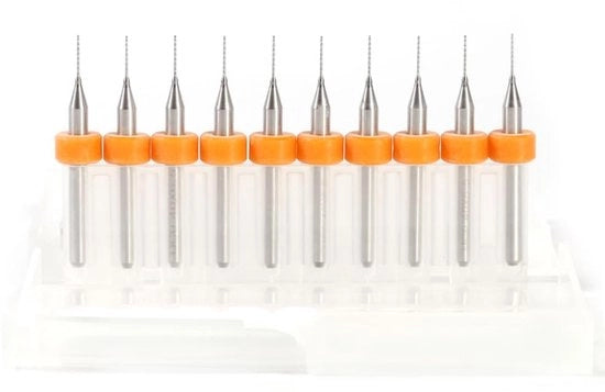 Kit di foratura a spirale per PCB - 10 pezzi - diametro di punta 0,4mm - contenitore portatile - set di punte per foratura