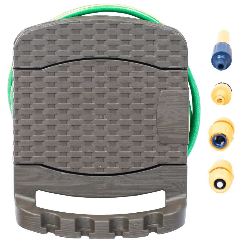 Avvolgitubo da Giardino a Parete con Tubo in Plastica Marrone cod mxl 64058