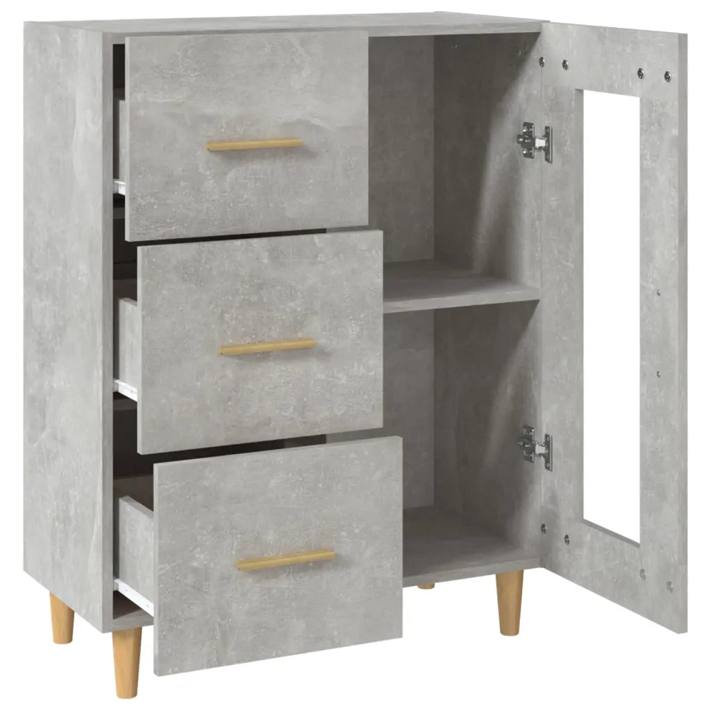 Credenza Grigio Cemento 69,5x34x90 cm in Legno Multistrato 812208