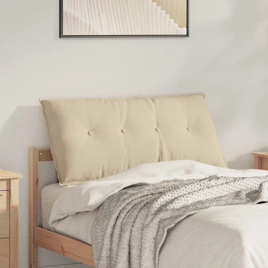 Cuscino per Schiena Crema 100 x 50 cm Tessuto in Microfibra