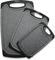 Set di taglieri da cucina, composto da 3 taglieri grandi e piccoli, resistente al lavastoviglie, con canale per succhi, manico con buon grip, tagliere antiscivolo in gomma.