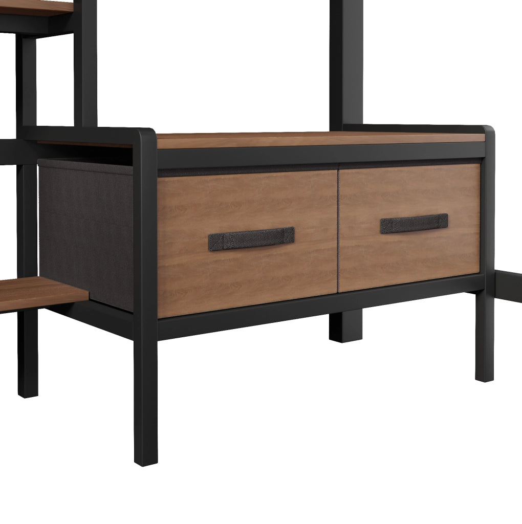 Letto a soppalco 90x200 cm con scrivania, LED e USB