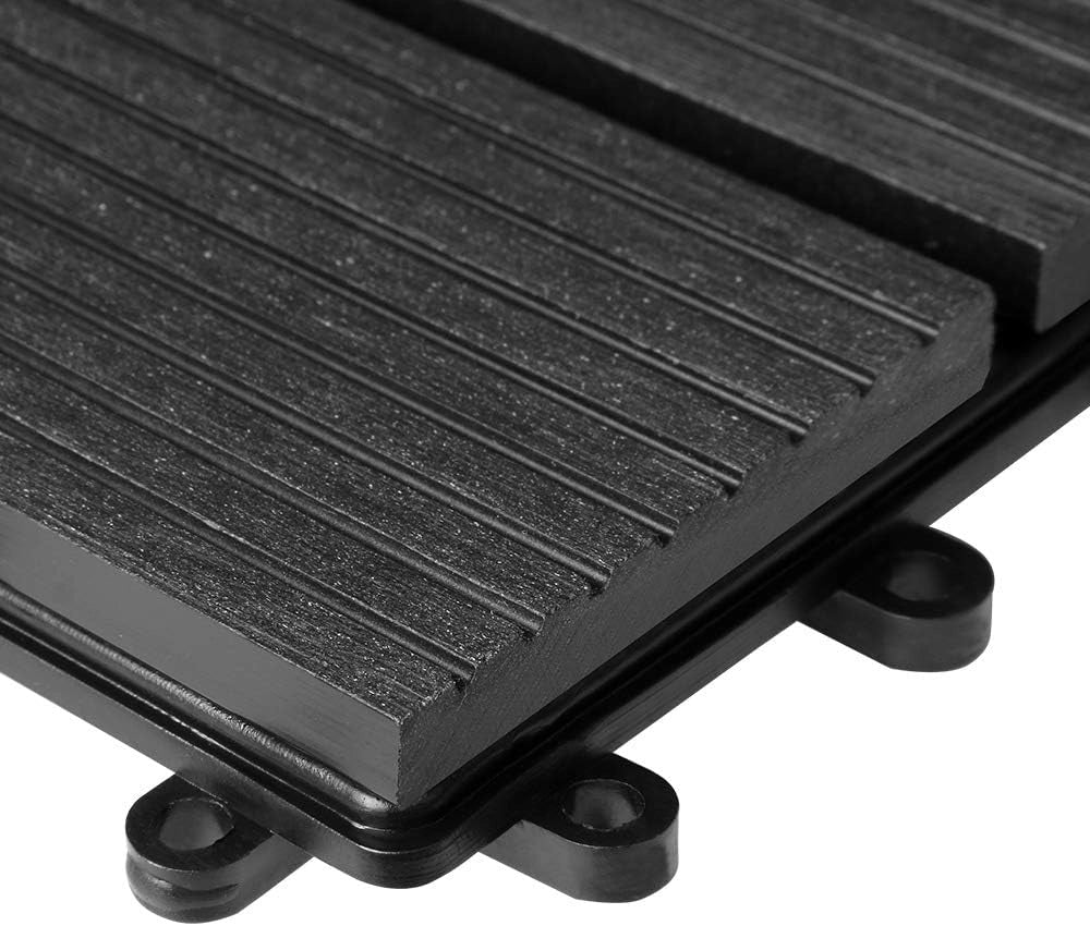 Deuba Piastrelle da Giardino in WPC 6m² Mattonelle 30x30cm Sauna Terrazza Esterno Antracite 66 pz