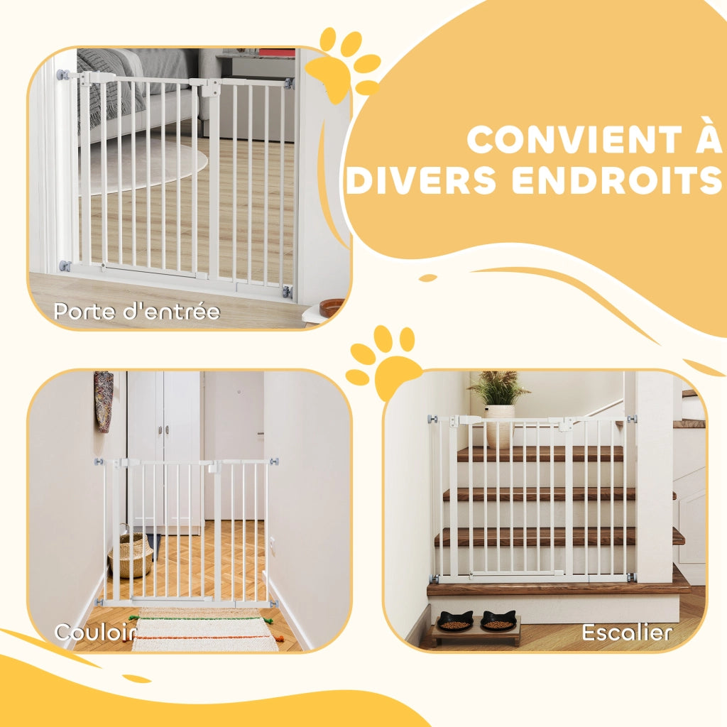 Barriera di sicurezza per cani ¨C zephmum ¨C Bianco 74-80 / 91,5-97,5 cm