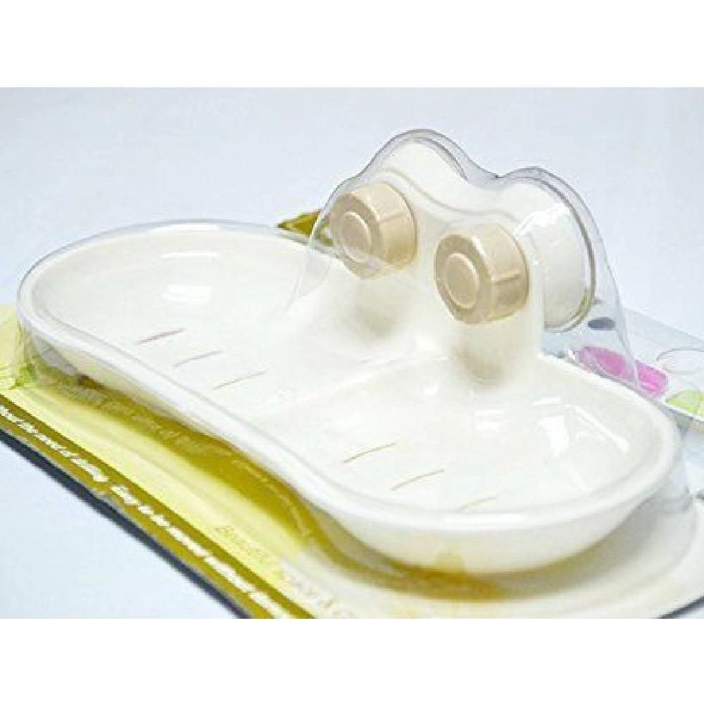 Trade Shop - Bagno Plastica Mensola Doccia Porta 2 Sapone Attacco A Ventosa -