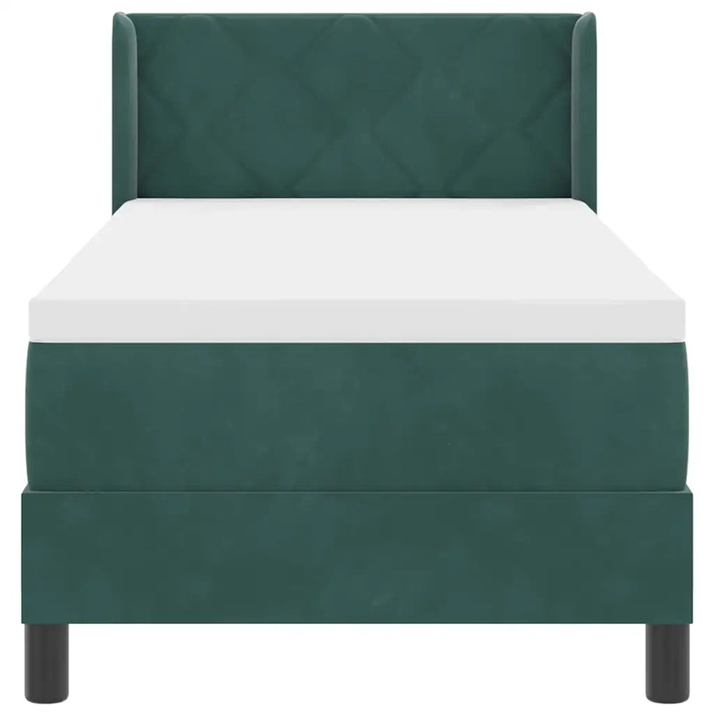 Letto a molle con materasso Verde Scuro 200 x 80 cm Poliestere