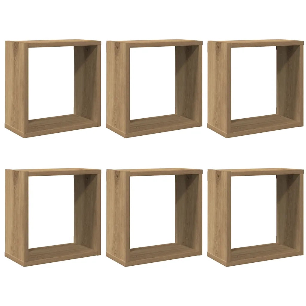 Mensole Parete a Cubo 6 pz Artigianale 30x15x30 cm Truciolato 856581