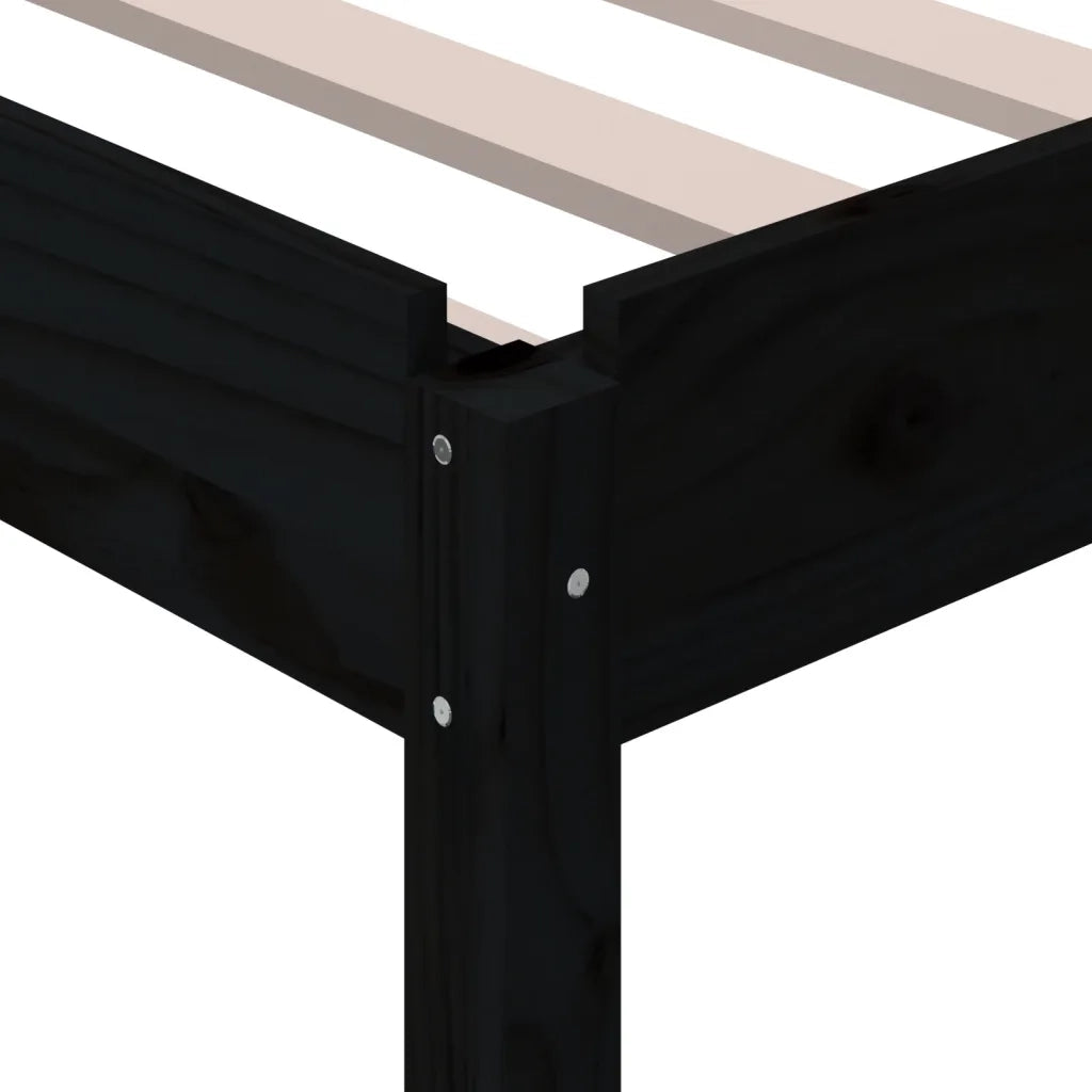 Letto singolo | Letto per adulti | Letto Impilabile Nero 80x200 cm in Legno Massello di Pino