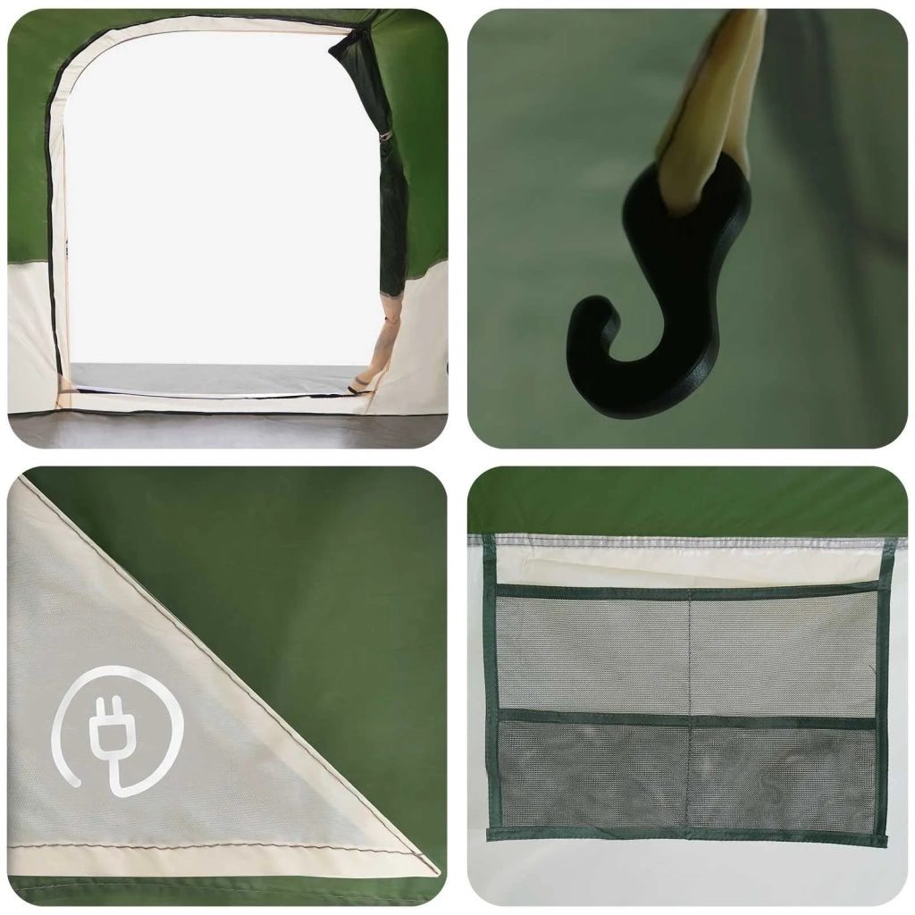 Tenda familiare con telo da pioggia resistente all'acqua Verde