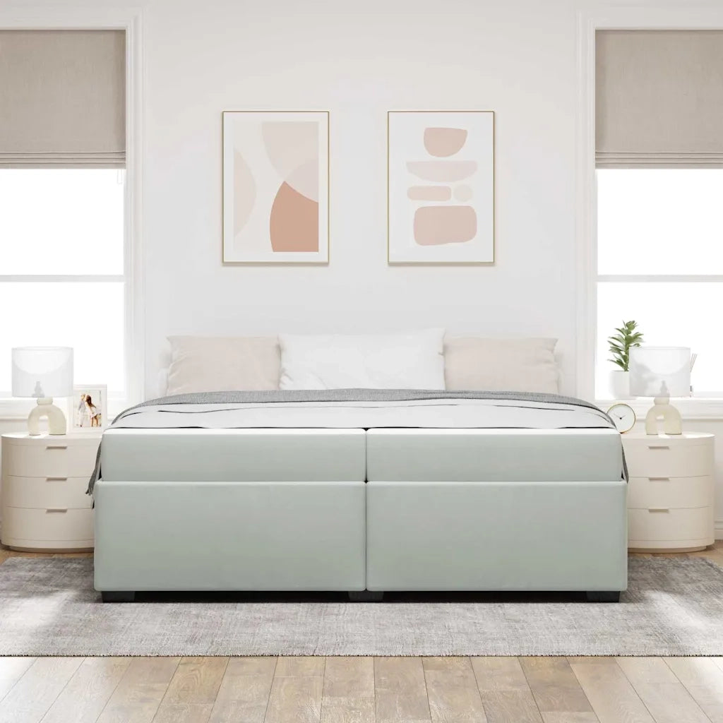 Struttura del letto Grigio chiaro 200 x 200 cm Tessuto 3399308