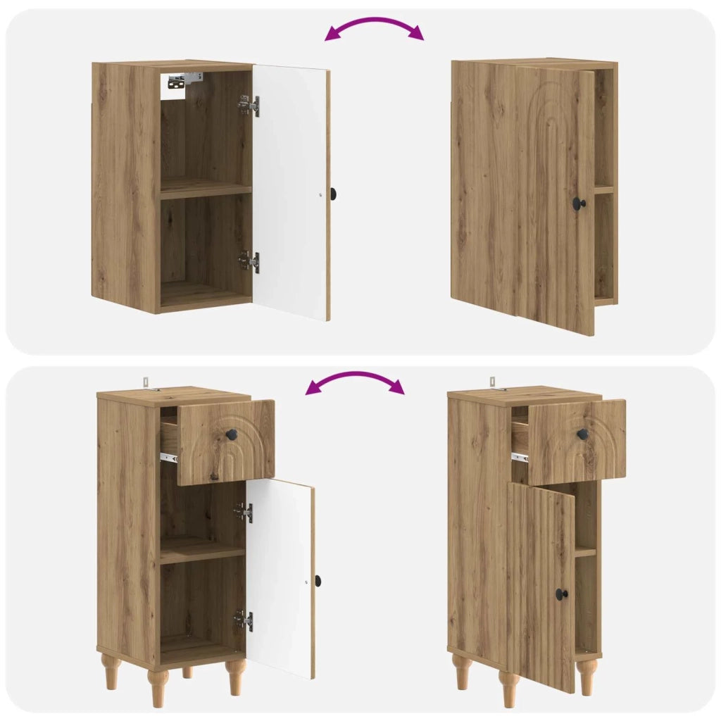 Set di armadietti da bagno in 3 pezzi ALKMAAR 3417755