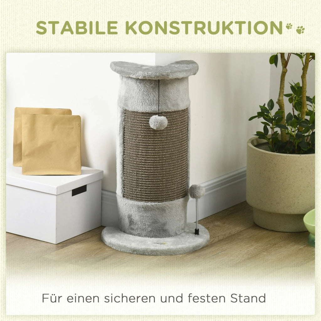 Albero tiragraffi con giocattoli e palle ¨C zephmum ¨C grigio 34x25.5x58 cm