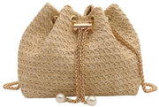 Borsa da Spiaggia per Donna con Cinturino a Croce, Clutch Vintage Boho Stile, Tasca da Spalla per Viaggi di Vacanza (Khaki)