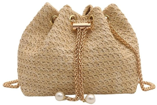 Borsa da Spiaggia per Donna con Cinturino a Croce, Clutch Vintage Boho Stile, Tasca da Spalla per Viaggi di Vacanza (Khaki)