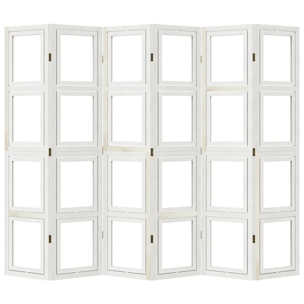 Divisorio Ambienti | Divider per stanze | Paravento 6Pannelli Bianco Legno Massello di Paulownia