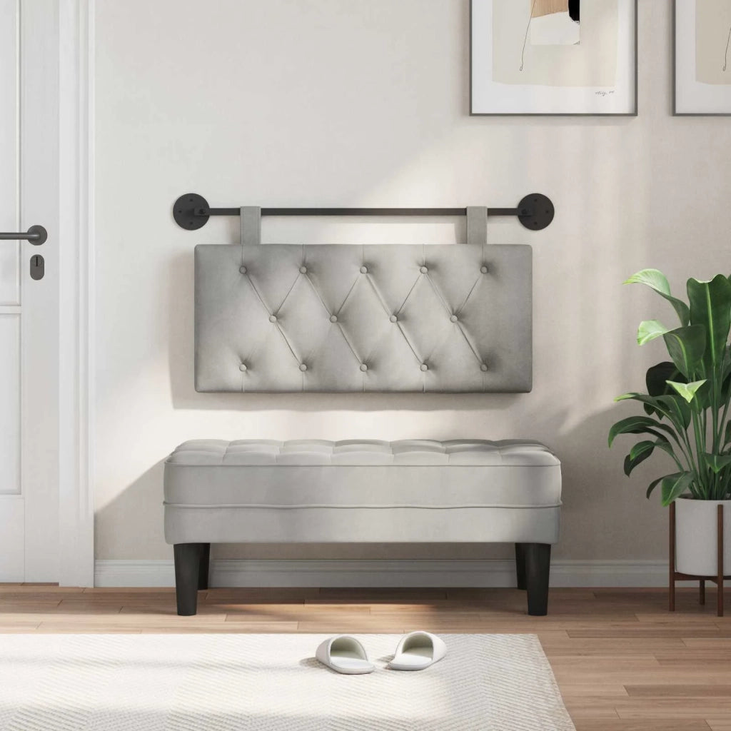 Testiera sospesa Con luce LED Grigio Chiaro Velluto 42032024