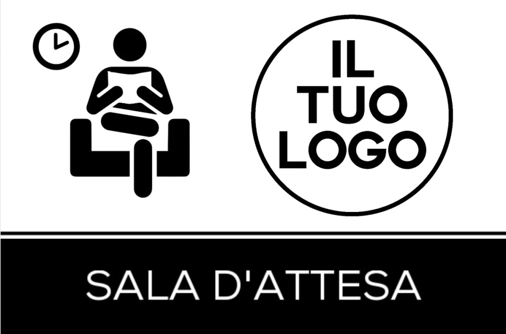Adesivo Segnaletica SALA D'ATTESA personalizzato Varie Misure - Lato interno - 15 x 10