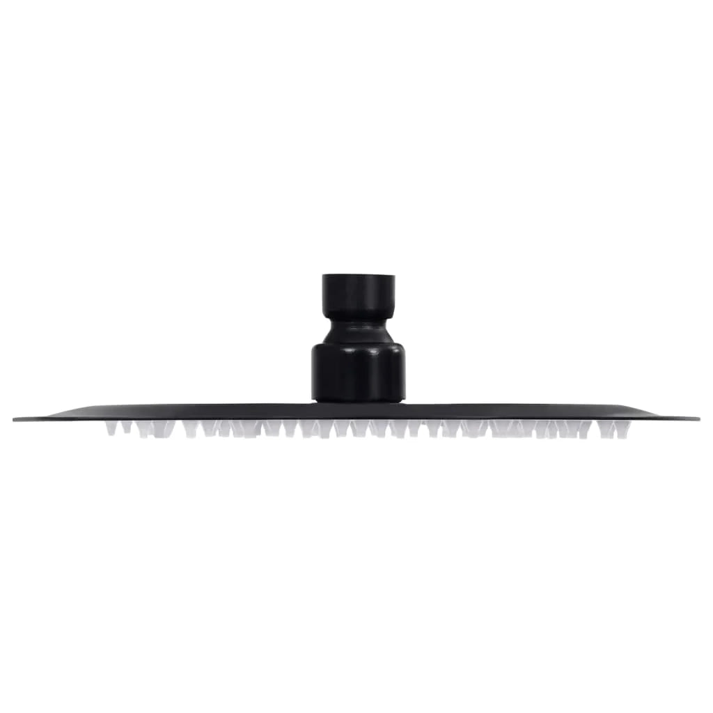 Soffione doccia a pioggia soffione doccia a spruzzo doccetta accessorio da bagno acciaio inox rotondo 20 cm nero 02_0002072