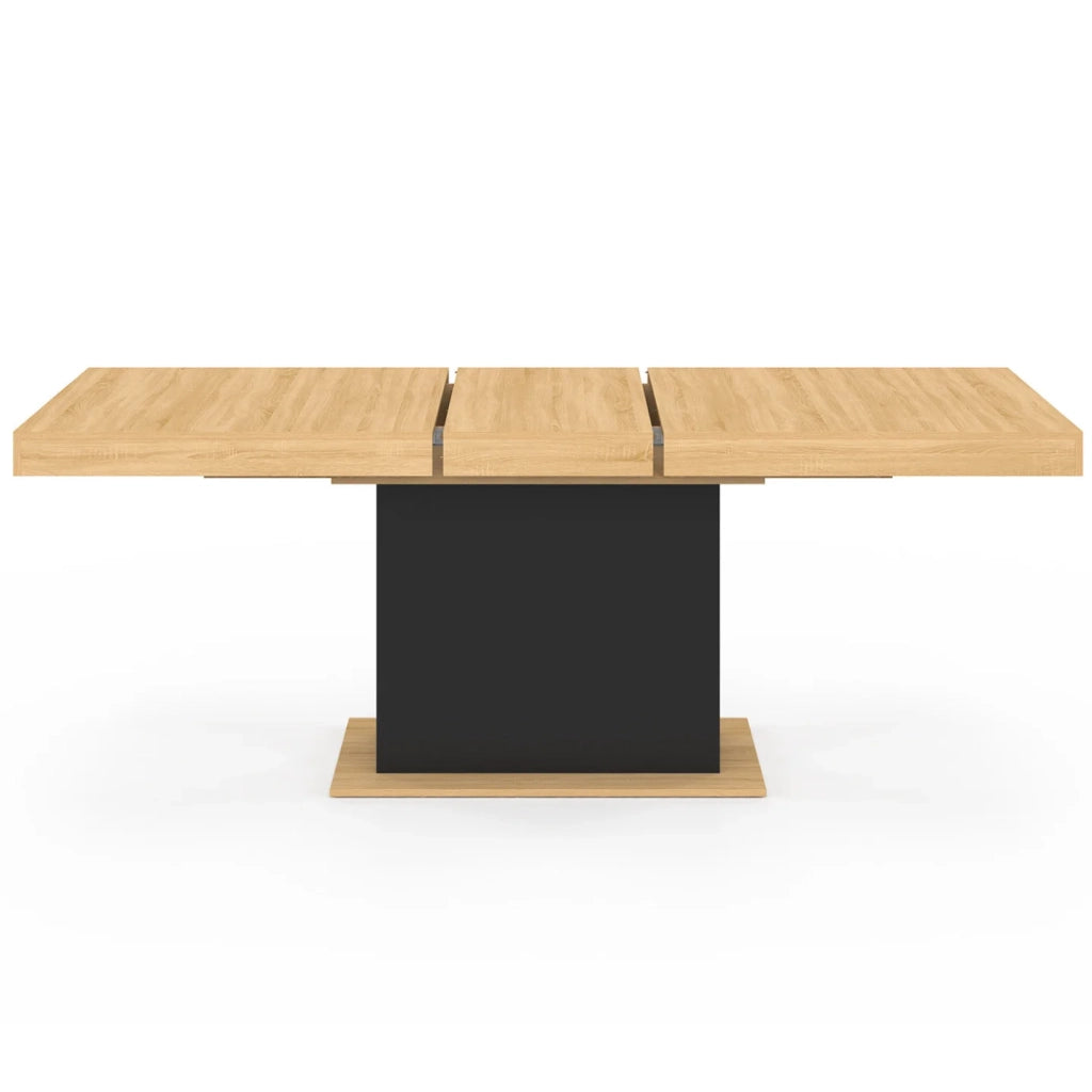 IDMarket - Tavolo da pranzo rettangolare allungabile EDEN 6-10 persone in legno e nero 160-200 cm