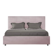 Letto una piazza e mezza con rete imbottito 130x200 microfibra glicine Mika