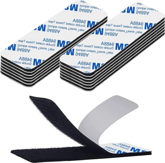Nastro adesivo autoadesivo extra resistente riutilizzabile - 12 pezzi nastro quadrato adesivo - nero Nastro adesivo autoadesivo