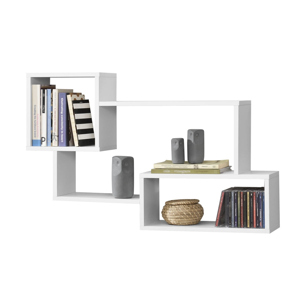 Mensola da Parete Kvinesdal con 3 Vani Portaoggetti 87x18x54 cm - Bianco [en.casa]