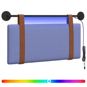 Testiera | Testata sospesa Con luce LED Blu jeans PU Antico