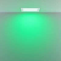 Faretto LED incasso pannello quadrato slim DMX RGB multicolore luce calda 24V impermeabile cromoterapia box doccia bagno 23W foro 155x155