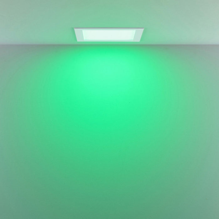 Faretto LED incasso pannello quadrato slim DMX RGB multicolore luce calda 24V impermeabile cromoterapia box doccia bagno 23W foro 155x155