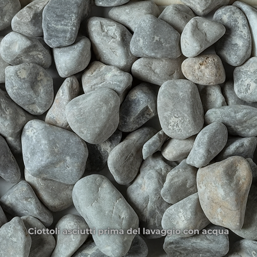 Ciottoli occhialino grigio naturale per design outdoor *** misura 15/25, formato 25 kg, confezione 1