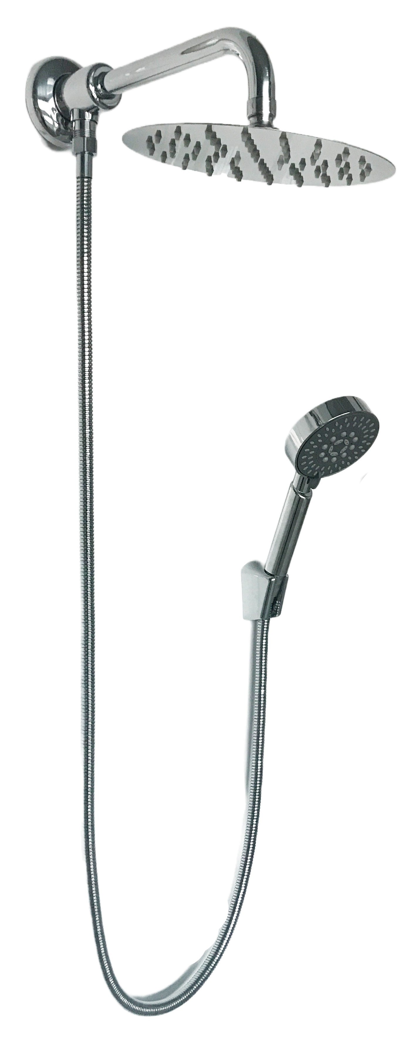 Kit doccia deviatore con doccetta, soffione 20 cm e braccio 30 cm