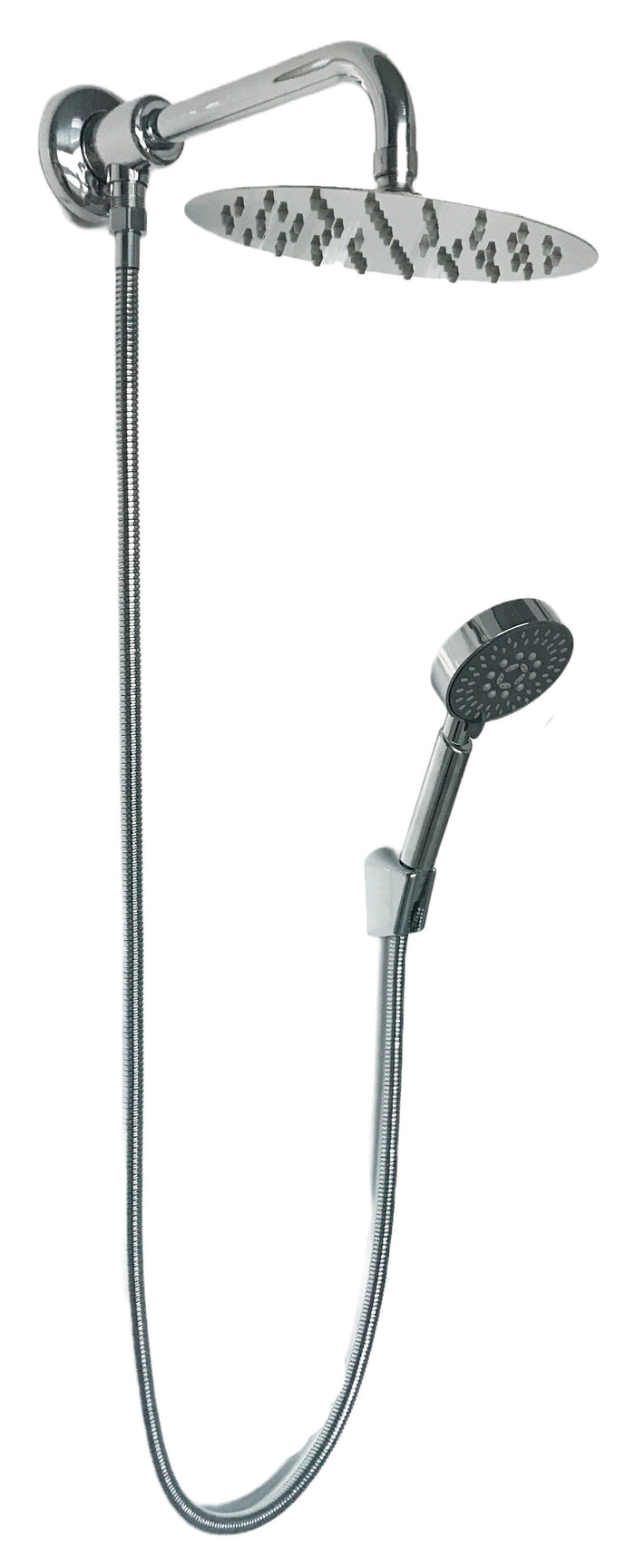 Kit doccia deviatore con doccetta, soffione 20 cm e braccio 30 cm