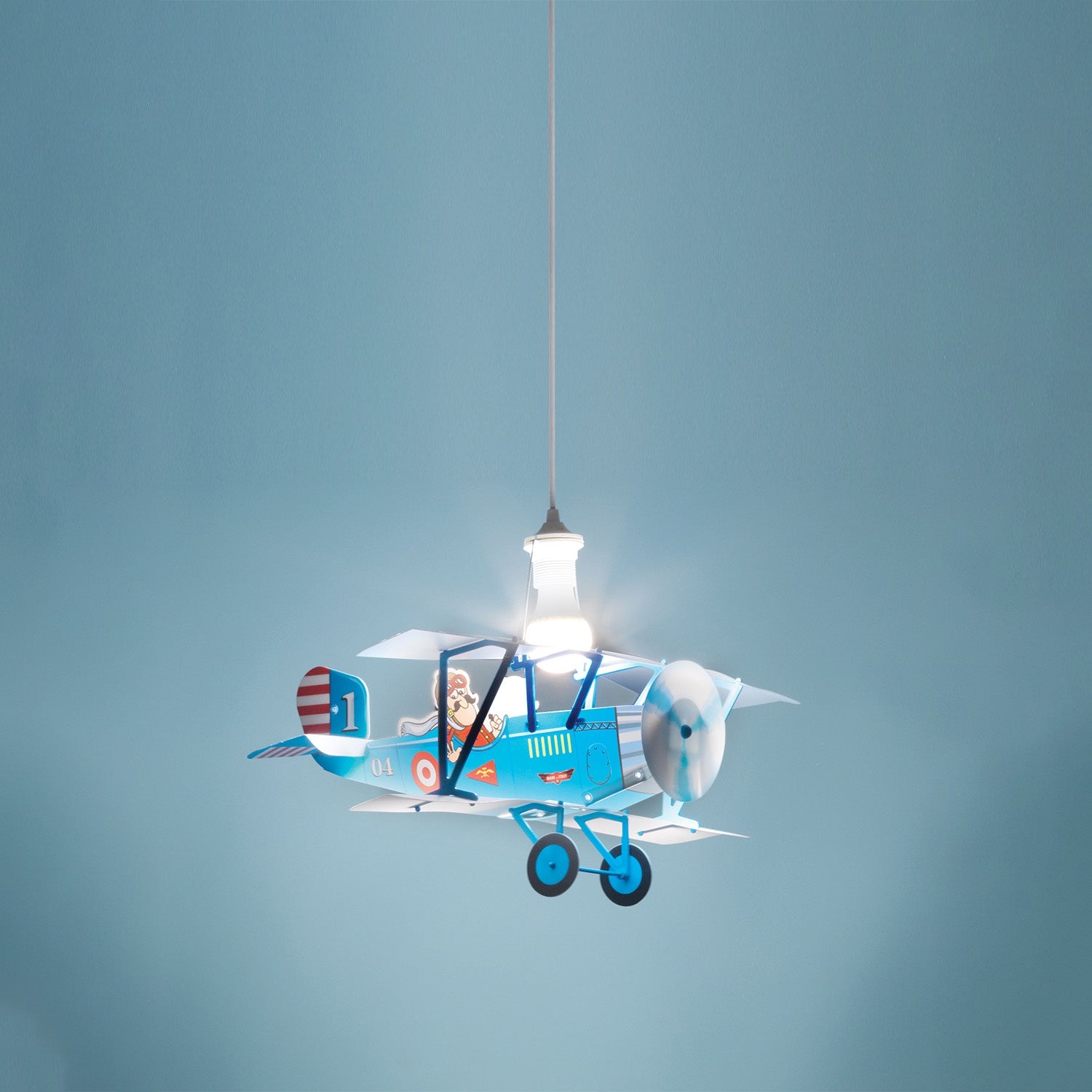 Sospensione Moderna Biplano Polilux ® Blu Biplano Blu 1 Luce E27