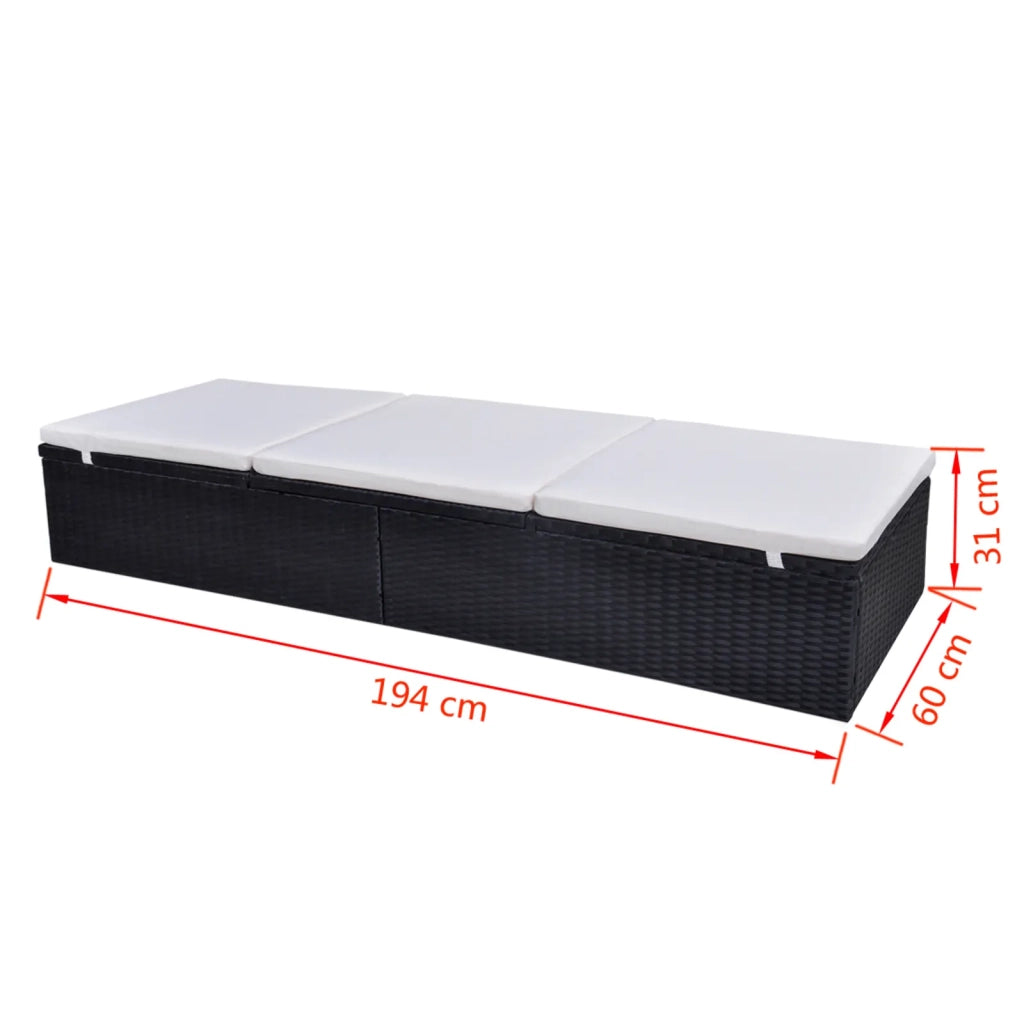 Lettino Nero polyrattan 41785