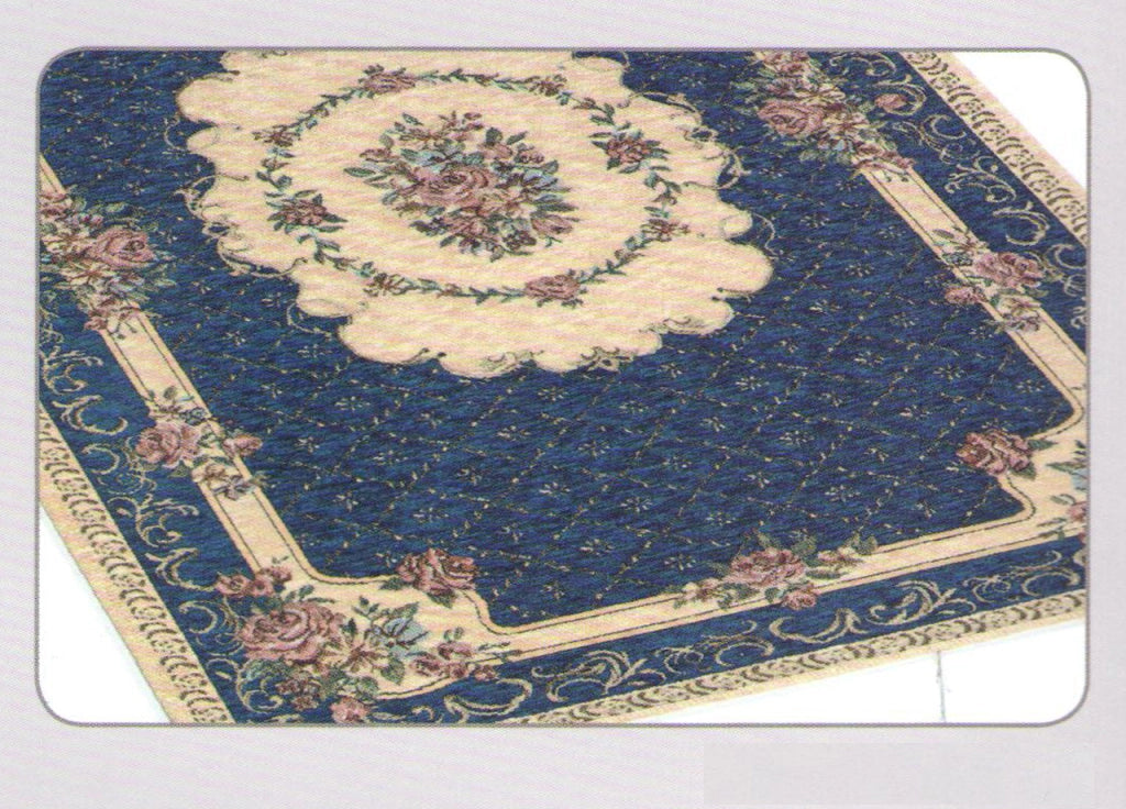 Tappeto Velour Antiscivolo Modello Bouquet By Suardi - 65x110(2 tappeti) - Blu
