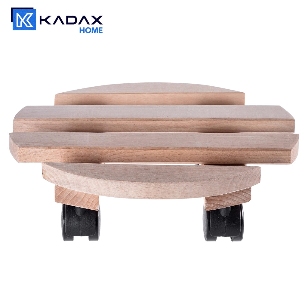 Supporto per vaso da fiori KADAX, piattaforma rotonda in legno, 30 cm