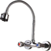 Wandkraan Uitschuifbaar Acciaio Inox Chromato - Maniglie Doppie Chiave a Sfera Elettrovalvola