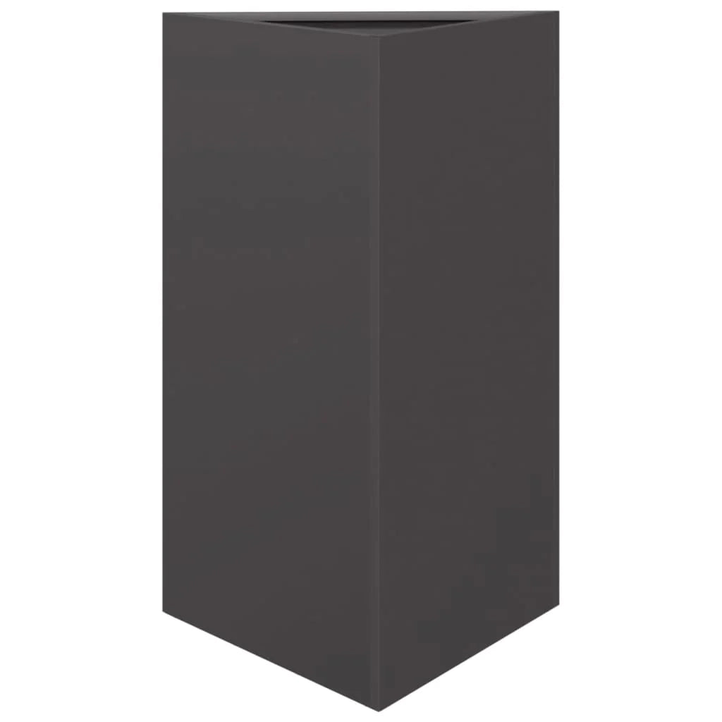 Fioriera rialzata fioriere fioriere giardino terrazze set di 2 triangolari 50 x 43 x 75 cm acciaio nero 02_0039106