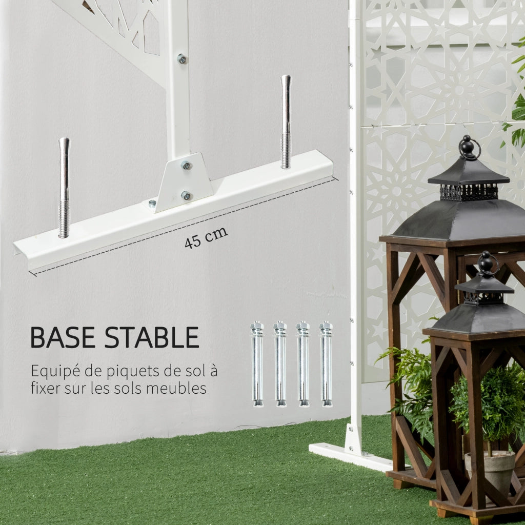 Pannello decorativo frangivista esterno ¨C Xylo ¨C bianco metallo 92x45x198 cm