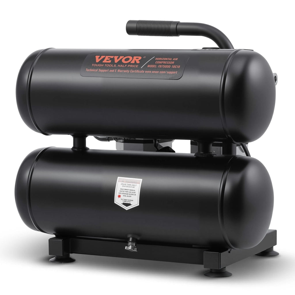 Compressore d'Aria Senza Olio 18L Serbatoio in Acciaio 650W Silenzioso Portatile per Fai da Te e Officina