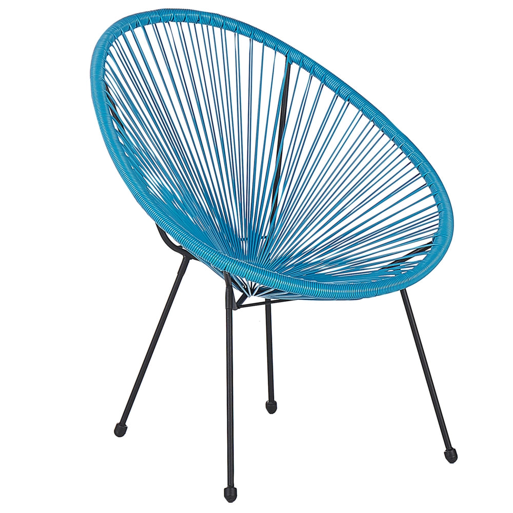 Sedia da Giardino rattan sintetico a Raggi Blu Resistente Agenti Atmosferici