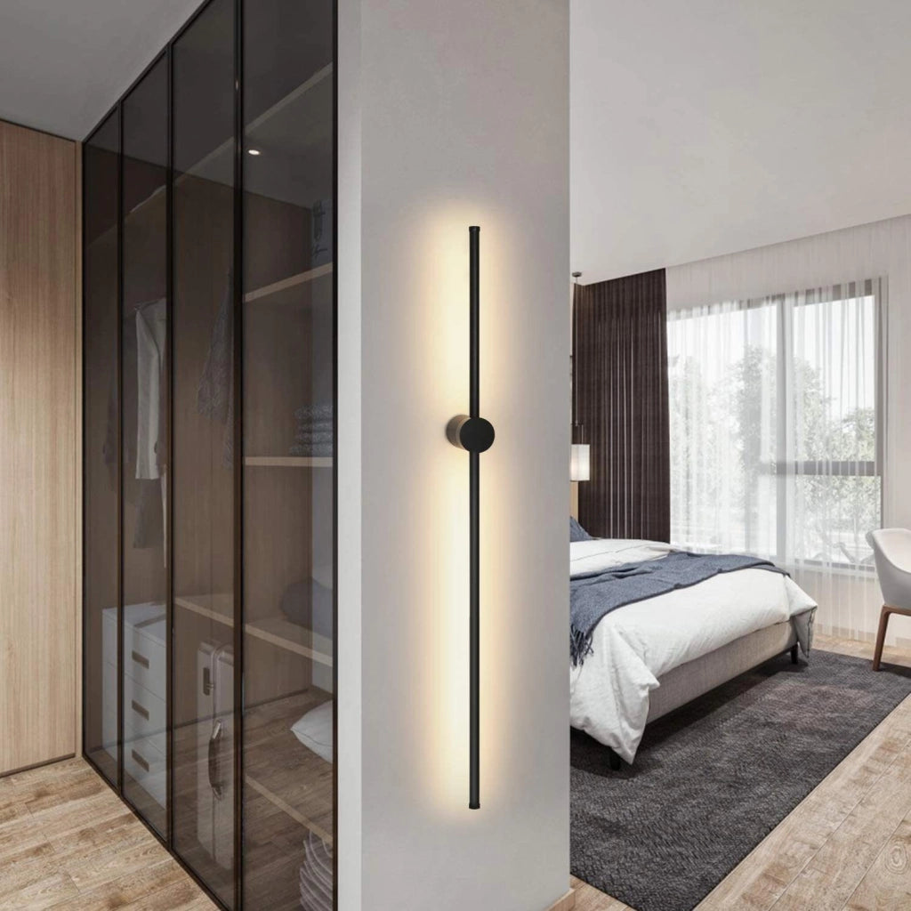ZMH Applique da parete a LED per interni nera moderna 100cm girevole per scale