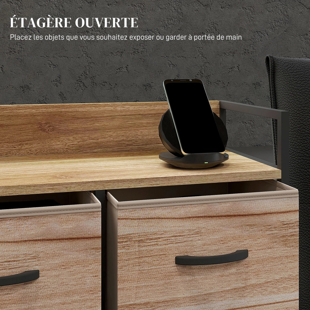 Cassettiera 7 cassetti in tessuto con struttura in metallo nero ¨C Xylo ¨C 98x29x85 cm