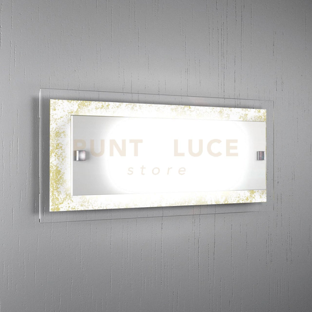 TRAY APPLIQUE GRANDE 2 LUCI FOGLIA ORO 1087-AG-FO