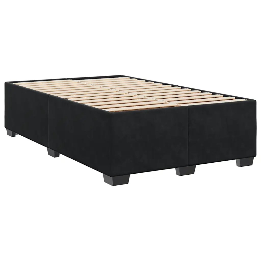 Giroletto a Molle con Materasso Nero 120x200 cm in Velluto 3288584