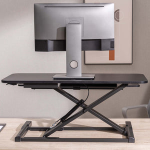 Toboli Alzata per monitor 95x40cm con porta tastiera, regolabile, Supporto di rialzo per computer
