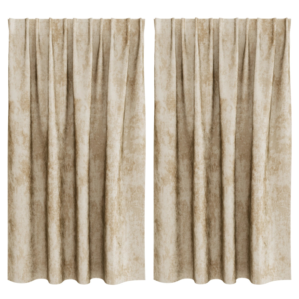 Tende in Veluto 2 pz con Occhielli Panna 140x140 cm