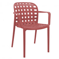 Sedia da Giardino Sharon 58x57,5x82,5 h cm in Polipropilene Rosso