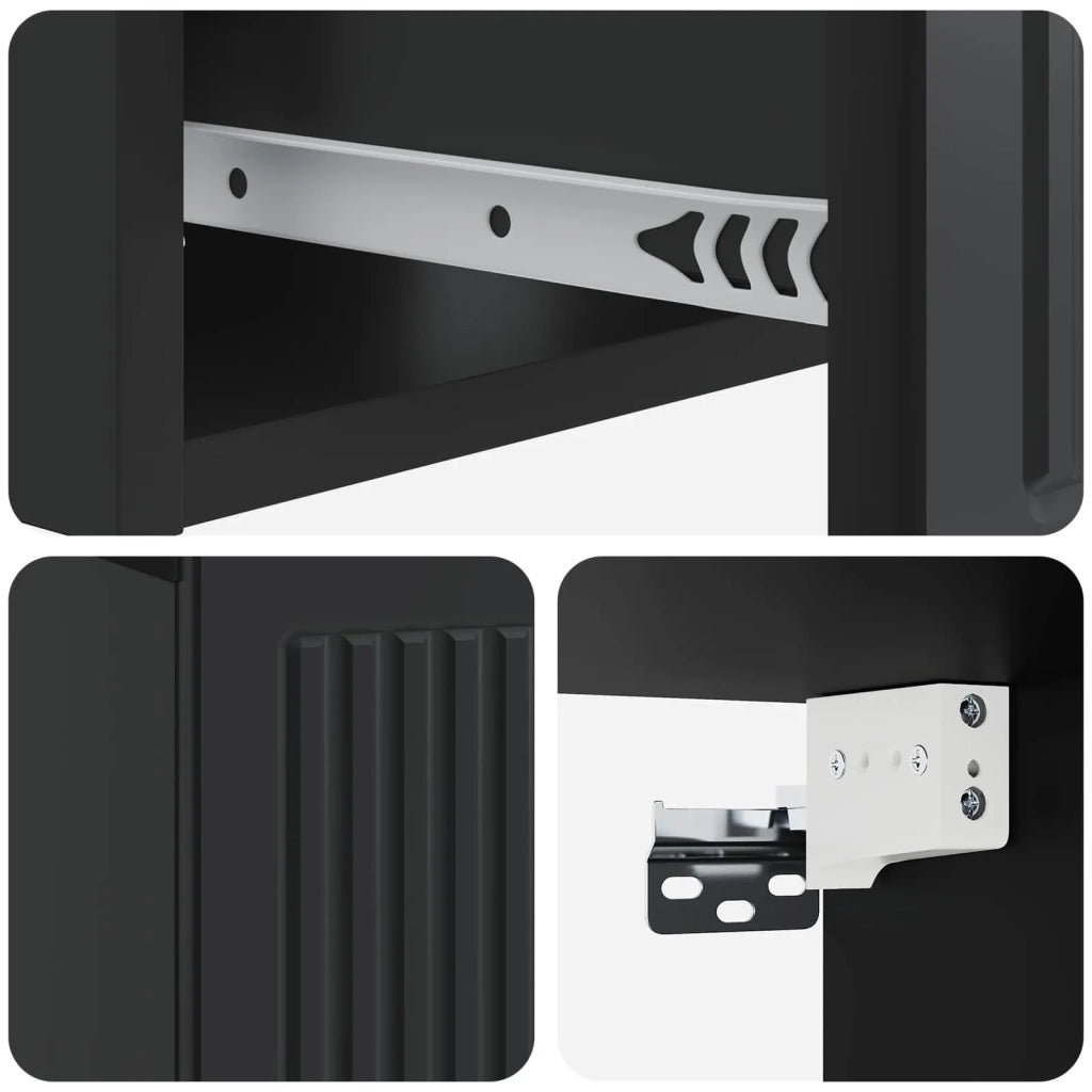 Armadio da Notte Nero 49 x 34,5 x 20 cm Legno ingegnerizzato 897937